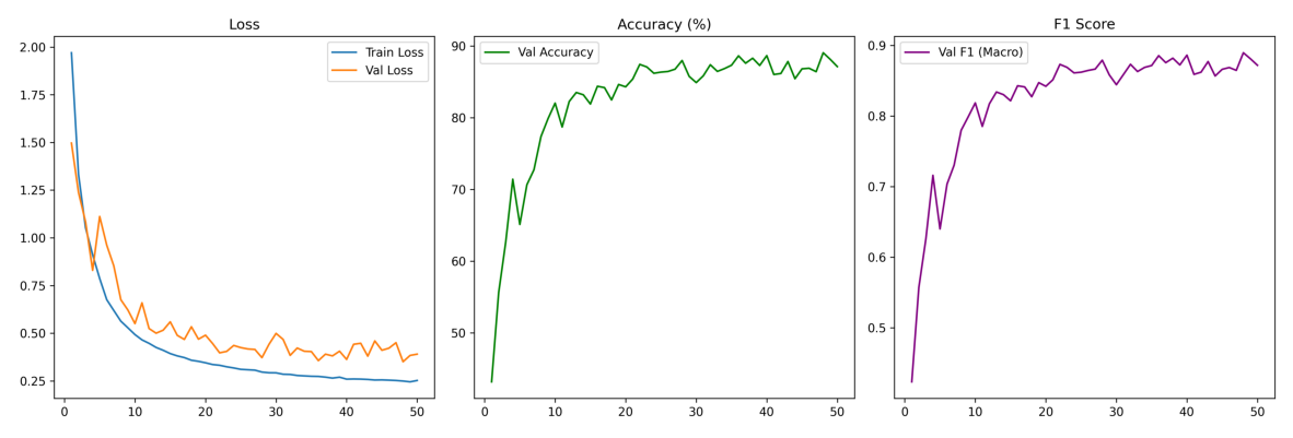 Training metrics