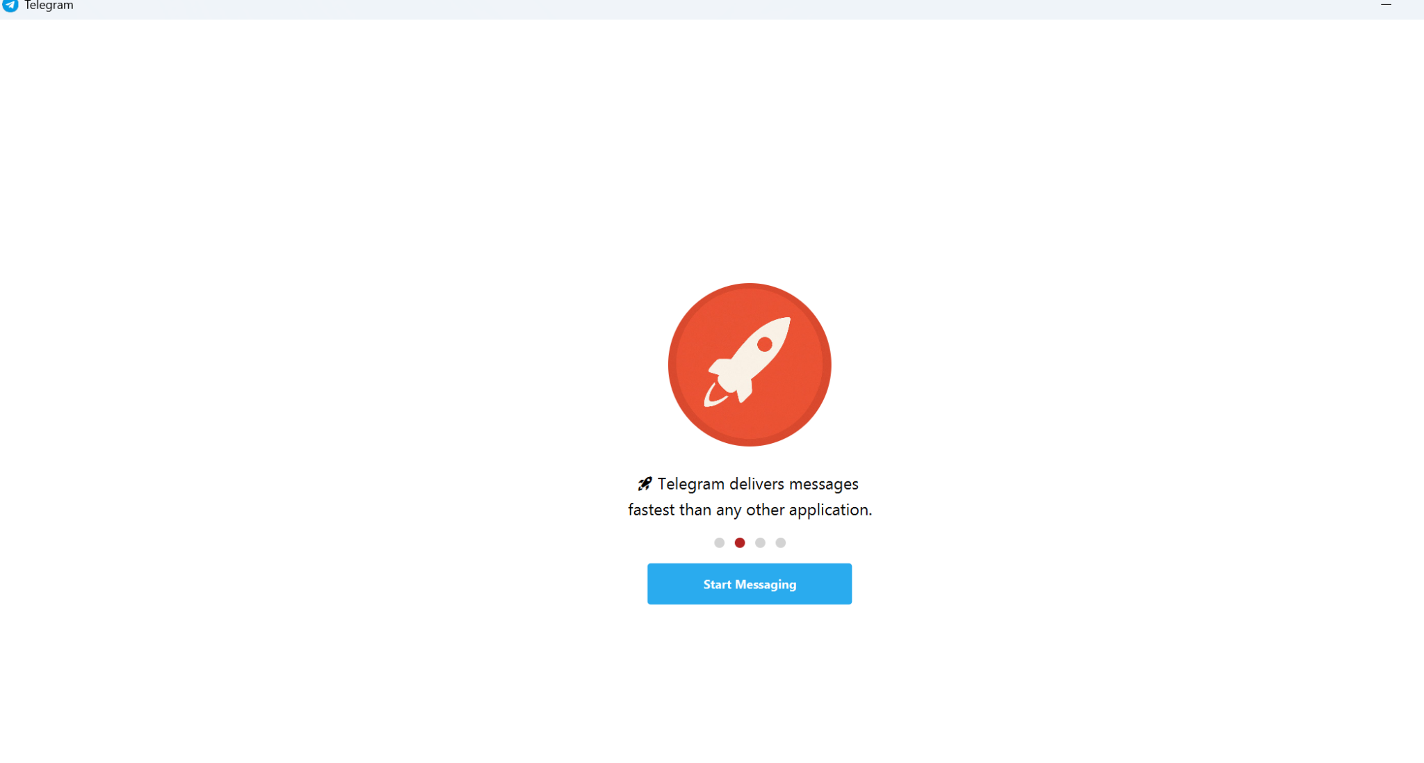 Telegram Clone start messaging screen